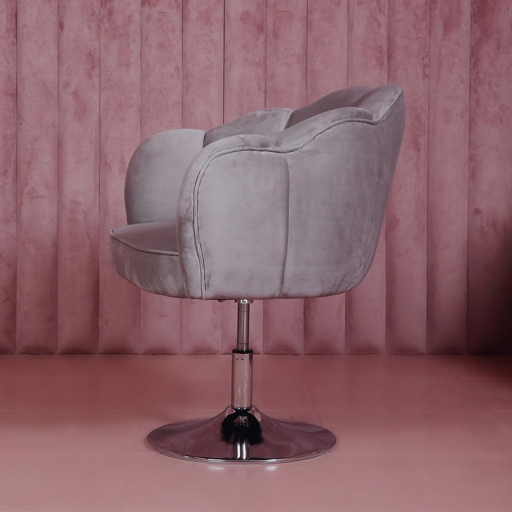 Grey Velvet Vanity Chair